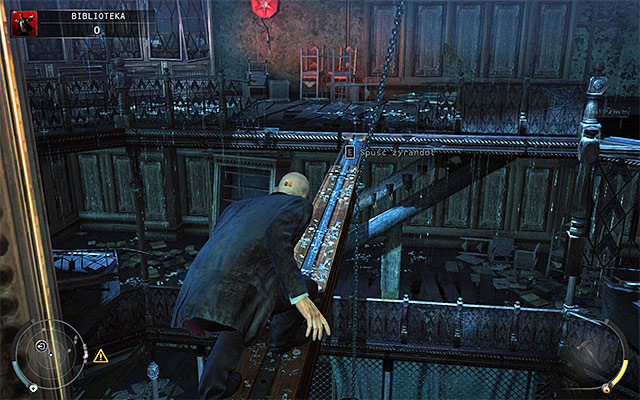 There is only one more thing to do - walking over a metal bean shown on the above screen - The Library - Crossing the second part of the library | 4: Run For Your Life - 4: Run For Your Life - Hitman: Absolution Game Guide