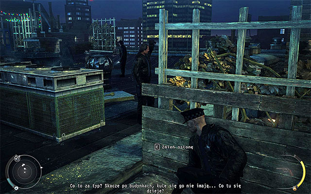 Carefully move to the left, automatically jumping between adjacent covers - Pigeon coop | 4: Run For Your Life - 4: Run For Your Life - Hitman: Absolution Game Guide