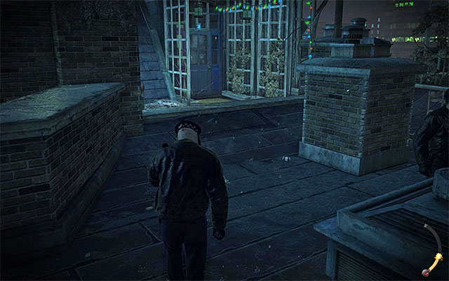 After reaching the cover located closest to the entrance to the residential building, wait until officers end their conversion - Pigeon coop | 4: Run For Your Life - 4: Run For Your Life - Hitman: Absolution Game Guide