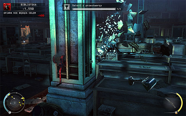 A chance to complete that challenge appears in The Library stage - 4: Run For Your Life | Challenges - Challenges - Hitman: Absolution Game Guide