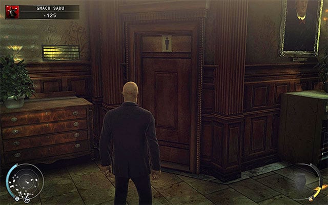 Left from the building entrance you can find toilets - Courthouse - Exploring the courthouse | 15: Skurkys Law - 15: Skurkys Law - Hitman: Absolution Game Guide