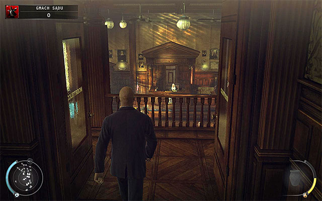 First place, from which you can stop the video, is a balcony on courthouse floor, shown on the above screen - Courthouse - Getting to the holding cells in defendant disguise | 15: Skurkys Law - 15: Skurkys Law - Hitman: Absolution Game Guide