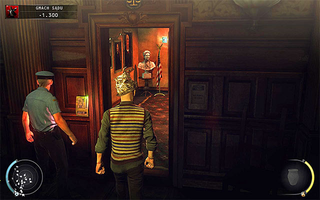 Now you can head to the door leading to the holding cells - Courthouse - Getting to the holding cells in defendant disguise | 15: Skurkys Law - 15: Skurkys Law - Hitman: Absolution Game Guide