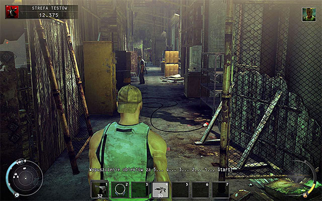 A corridor located right from the main area (screen above) is occupied mainly by security guards so if you do not have scientist disguise, it would be good to keep away or use much Instinct - Test Facility - Exploring the test facility | 12: Death Factory - 12: Death Factory - Hitman: Absolution Game Guide