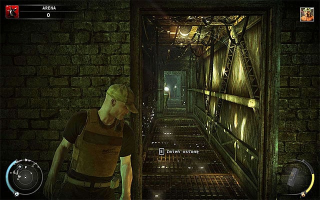 After reaching the most upper balconies, watch out, because depending on the difficulty setting these are patrolled by one or two guards - The Arena - Murdering Sanchez in traditional way | 13: Fight Night - 13: Fight Night - Hitman: Absolution Game Guide