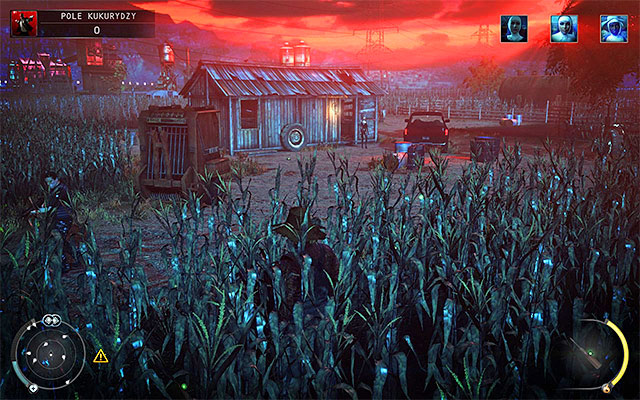 Your current primary objective is a bigger hut (screen above) with a vehicle parked in front of it - Cornfield - Murdering Louisa Candy Cain | 14: Attack of the Saints - 14: Attack of the Saints - Hitman: Absolution Game Guide