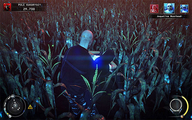 As Ive mentioned before the best way to get rid of Jaqueline is to attack her when shes patrolling the cornfield - Cornfield - Murdering Jaqueline Moorhead | 14: Attack of the Saints - 14: Attack of the Saints - Hitman: Absolution Game Guide