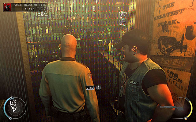 When you have Hope police officer disguise, you can return to the starting room and then enter the main bar area with no problems, not worrying that someone may identify you - Great Balls of Fire - Getting to the bartender without a fight | 7: Welcome to Hope - 7: Welcome to Hope - Hitman: Absolution Game Guide