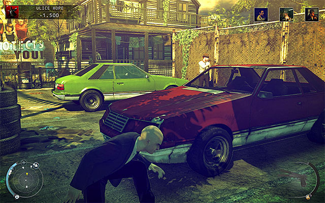 A good idea to distract policemen is to trigger an alarm in one of cars parked nearby - Streets of Hope - Murdering Gavin LeBlond | 9: Shaving Lenny - 9: Shaving Lenny - Hitman: Absolution Game Guide