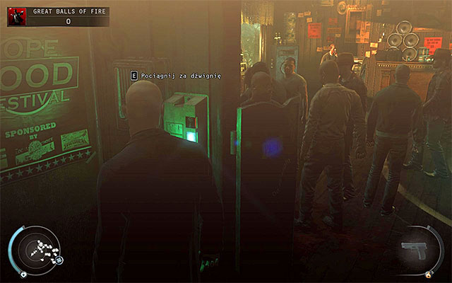 As for a reminder, the juke box can be turned off by pulling a lever located in toilets, right from the starting place - 7: Welcome to Hope | Challenges - Challenges - Hitman: Absolution Game Guide