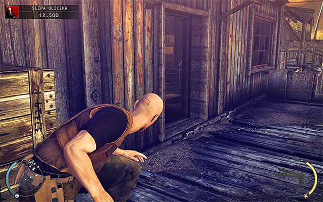 After crossing the barn approach the side entrance to sawmill shown on the above screen - Dead End - Locating sawmill entrance | 11: Dexter Industries - 11: Dexter Industries - Hitman: Absolution Game Guide