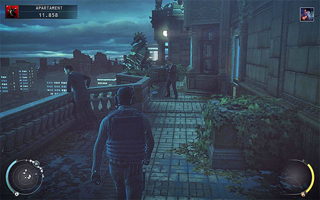 Two rooms described above are connected with a narrow tunnel and outer balconies shown on the above screen - Penthouse - Exploring the penthouse | 18: Blackwater Park - 18: Blackwater Park - Hitman: Absolution Game Guide