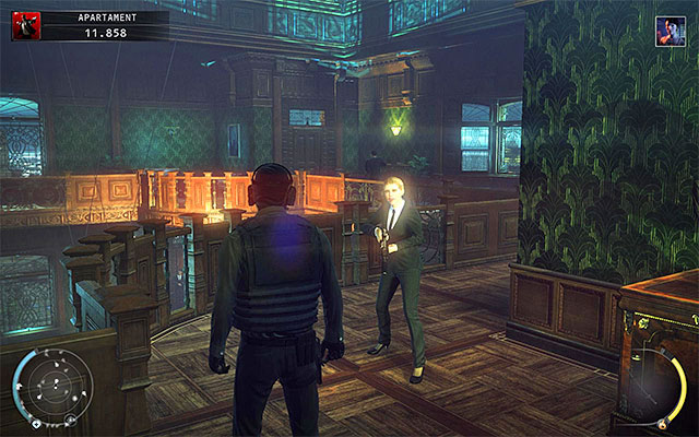 Another way to move between rooms mentioned at the beginning is using the upper inner balconies inside the penthouse (screen above) - Penthouse - Exploring the penthouse | 18: Blackwater Park - 18: Blackwater Park - Hitman: Absolution Game Guide