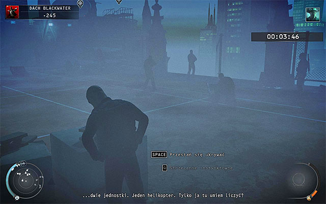 While crossing the roof use the advantage of the limited visibility of your enemies - Blackwater Roof - Getting to Dexter | 19: Countdown - 19: Countdown - Hitman: Absolution Game Guide