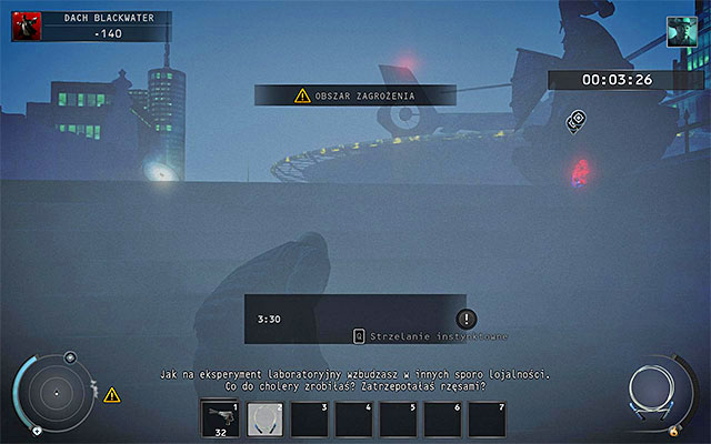 After crossing the minefield you can head to the stairs (screen above) or choose a right ventilation shaft (description of the room, where the shaft is leading to, can be found later in the guide) - Blackwater Roof - Getting to Dexter | 19: Countdown - 19: Countdown - Hitman: Absolution Game Guide