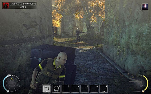 If you go straight on the previously mentioned crossing, after few moments youll reach a clearing shown on the above screen - Burnwood Family Tomb - Exploring the tomb area | 20: Absolution - 20: Absolution - Hitman: Absolution Game Guide