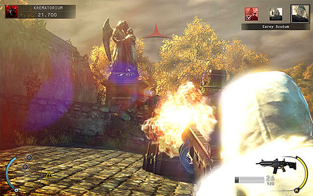 After reaching the upper part of the cemetery you can start your proper actions - The Crematorium | 20: Absolution - 20: Absolution - Hitman: Absolution Game Guide