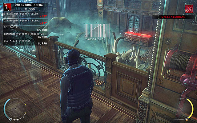 Use any stairs leading to the upper balconies, wait until enemies gather around the mock-up and pull the lever thus crushing them with the skeleton - 18: Blackwater Park - p. 2 | Challenges - Challenges - Hitman: Absolution Game Guide