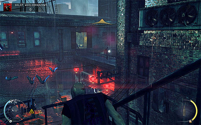 You start this stage on the rooftop of the building adjacent to a convenience store - Convenience Store - Getting inside the shop | 5: Hunter and Hunted - 5: Hunter and Hunted - Hitman: Absolution Game Guide