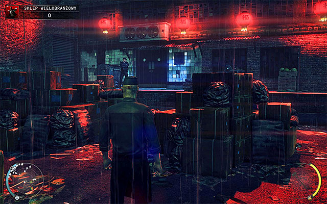 The entrance located on the back of the store is shown on the above screen - Convenience Store - Getting inside the shop | 5: Hunter and Hunted - 5: Hunter and Hunted - Hitman: Absolution Game Guide