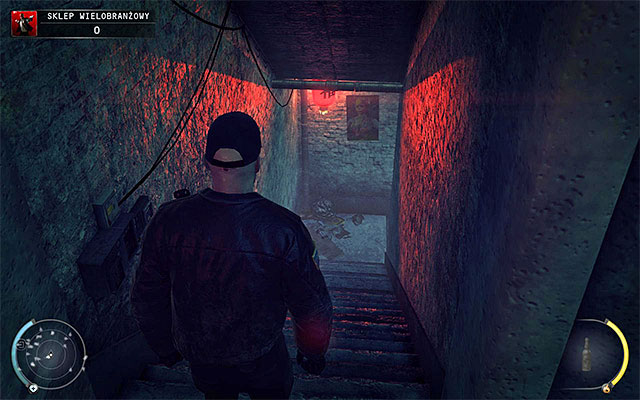 After getting inside a small room, head to the stairs shown on the above screen - Convenience Store - Getting inside the shop | 5: Hunter and Hunted - 5: Hunter and Hunted - Hitman: Absolution Game Guide