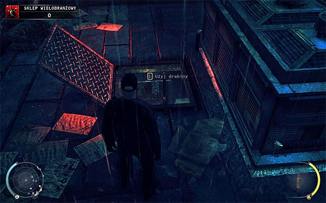 Keep special precautions because as mentioned earlier, on higher difficulty levels this area might be patrolled by a single cop - Convenience Store - Getting inside the shop | 5: Hunter and Hunted - 5: Hunter and Hunted - Hitman: Absolution Game Guide