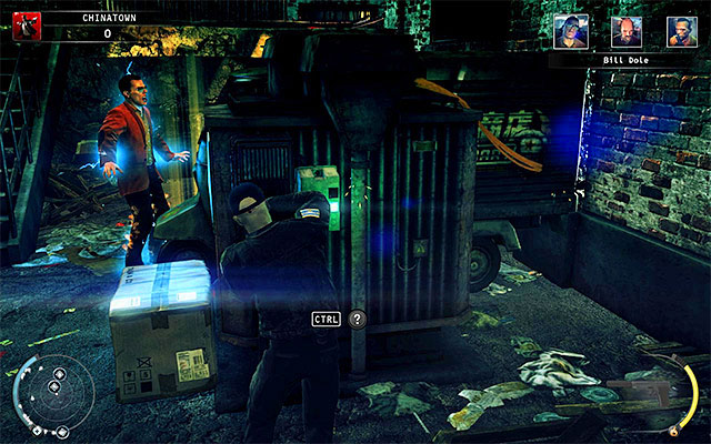 Whats interesting, in addition to a standard attack in a side alley, Bill can be murdered in more sophisticated method, namely by rigging a power cord to trike truck and pulling a lever in a proper moment (screen above) - Chinese New Year - Eliminating Bill Dole | 5: Hunter and Hunted - 5: Hunter and Hunted - Hitman: Absolution Game Guide