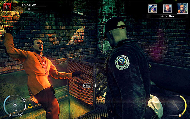 Larry will start interrogating a clerk and you should step into action only after he knocks civilian on the ground, preparing to murder him - Chinese New Year - Eliminating Larry Clay | 5: Hunter and Hunted - 5: Hunter and Hunted - Hitman: Absolution Game Guide