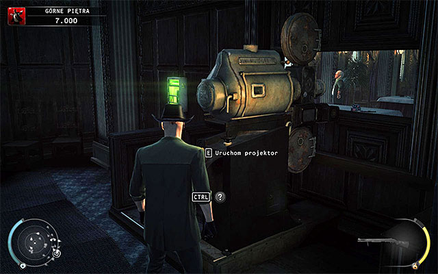 A small projector room is occupied by two guards - Upper floors - Getting to room 899 | 3: Terminus - 3: Terminus - Hitman: Absolution Game Guide