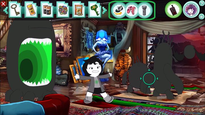 The weapons are listed roughly at the center of the top of the screen (highlighted above in green) - Gameplay mechanics and combat | Game basics - Game basics - Hiveswap Game Guide