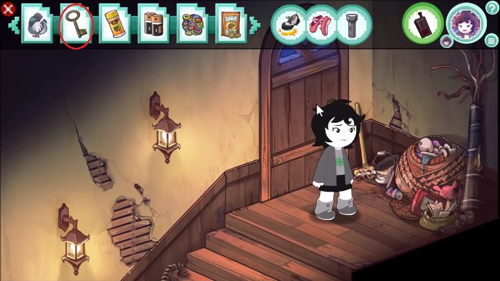 In order to open the door, use the key from the globe - The attic and other dimensions | Walkthrough - Walkthrough - Hiveswap Game Guide