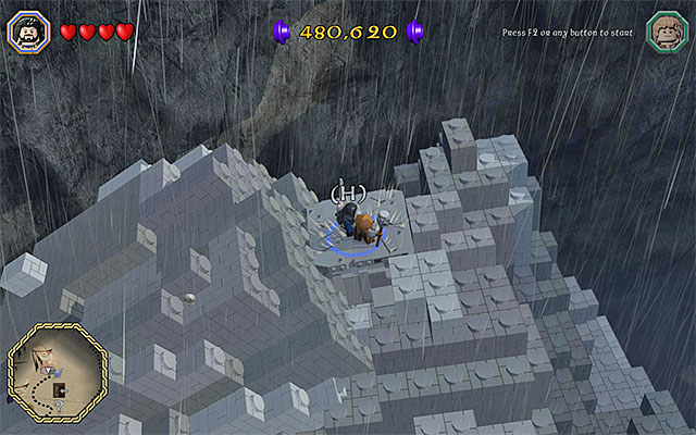 You need to stand on the plate and Buddy-Up - Middle-Earth: Reach shelter | Walkthrough | LEGO The Hobbit - Walkthrough - LEGO The Hobbit Game Guide & Walkthrough