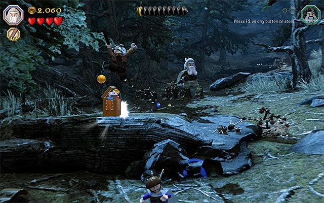 Do not worry if you do not collect the minikit, because you can return here in the free play mode. - Stage 8 (Out of the Frying Pan...): Escape the orcs | Walkthrough - Walkthrough - LEGO The Hobbit Game Guide & Walkthrough
