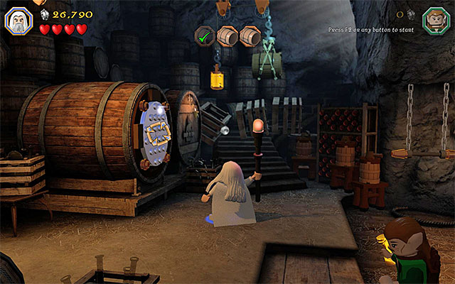 Target the barrel and fire a magic projectile - Stage 11 (Barrels Out of Bond) | Main Stages - Collectibles - Main Stages - Collectibles - LEGO The Hobbit Game Guide & Walkthrough