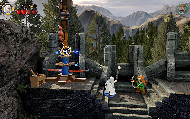 The blue structure - Stage 11 (Barrels Out of Bond) | Main Stages - Collectibles - Main Stages - Collectibles - LEGO The Hobbit Game Guide & Walkthrough