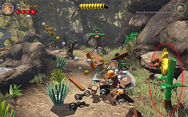One of the flowers - Stage 11 (Barrels Out of Bond) | Main Stages - Collectibles - Main Stages - Collectibles - LEGO The Hobbit Game Guide & Walkthrough