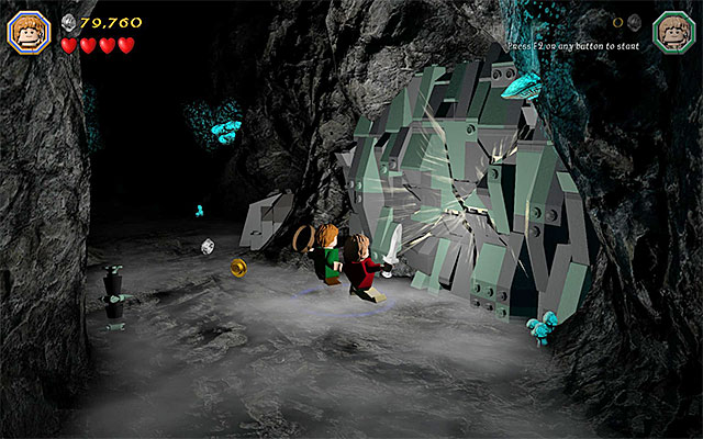 Use two characters to smash the wall on the right - Stage 13 (Looking for Proof) | Main Stages - Collectibles - Main Stages - Collectibles - LEGO The Hobbit Game Guide & Walkthrough