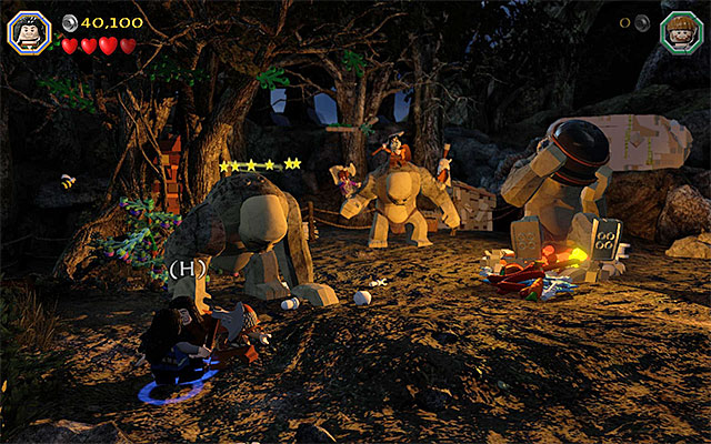 Eliminate the second troll, thanks to teamwork - Stage 4 (Roast Mutton): The battle with the Trolls | Walkthrough - Walkthrough - LEGO The Hobbit Game Guide & Walkthrough
