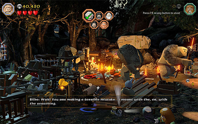 Destroy the table - Stage 4 (Roast Mutton): Rescue the allies | Walkthrough | LEGO The Hobbit - Walkthrough - LEGO The Hobbit Game Guide & Walkthrough