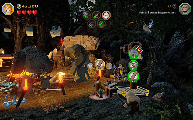 Select the appropriate supplies and select them for the construction - Stage 4 (Roast Mutton): Rescue the allies | Walkthrough | LEGO The Hobbit - Walkthrough - LEGO The Hobbit Game Guide & Walkthrough