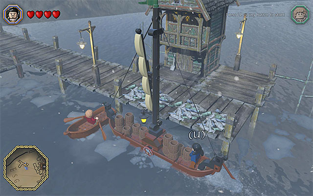 For the first time in the game, you will have to use a ship - Middle-Earth: Make your way to Esgaroth | Walkthrough | LEGO The Hobbit - Walkthrough - LEGO The Hobbit Game Guide & Walkthrough