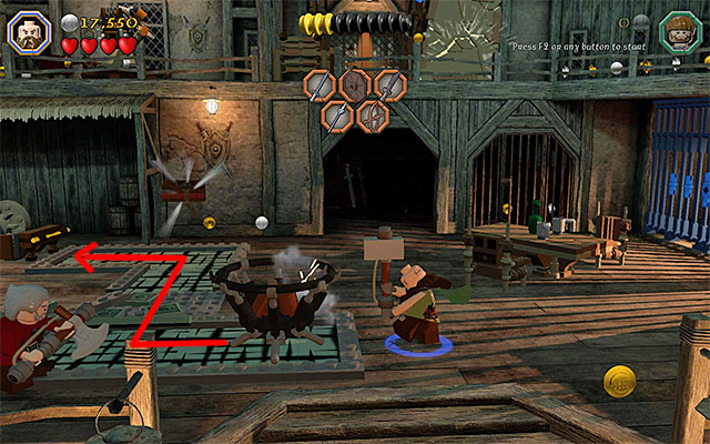 There are five high-end pieces of weaponry to obtain in the armory - Stage 12 (A Warm Welcome): The armory | Walkthrough | LEGO The Hobbit - Walkthrough - LEGO The Hobbit Game Guide & Walkthrough