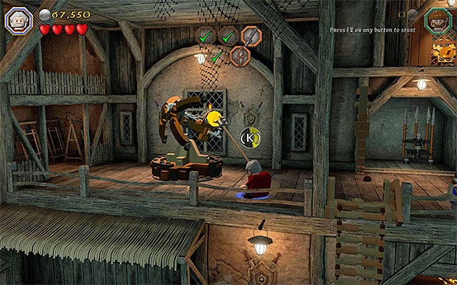 Build a catch and use the flail on it - Stage 12 (A Warm Welcome): The armory | Walkthrough | LEGO The Hobbit - Walkthrough - LEGO The Hobbit Game Guide & Walkthrough