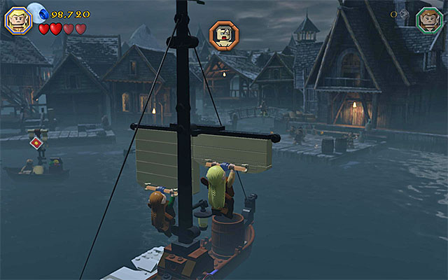 You need to set sails, thanks to Buddy-Up - Stage 12 (A Warm Welcome): The battle with Bolg | Walkthrough | LEGO The Hobbit - Walkthrough - LEGO The Hobbit Game Guide & Walkthrough