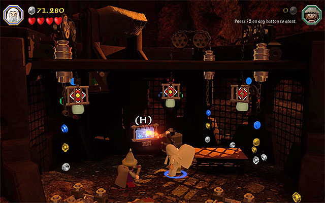 You need to use a staff - Stage 16 (Inside Information) | Main Stages - Collectibles - Main Stages - Collectibles - LEGO The Hobbit Game Guide & Walkthrough