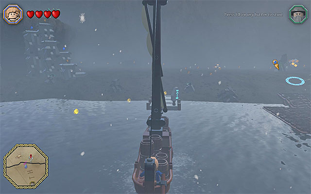 The spot, where you need to moor the boat - White question marks - walkthroughs for quests 81-100 | Middle Earth - Side missions - Middle Earth - Side missions - LEGO The Hobbit Game Guide & Walkthrough