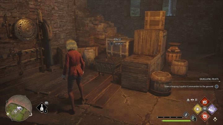 Go under the arch and pick up the chest with Accio spell - Hogwarts Legacy: North Hogwarts Region - Collection Chests - Hogwarts Legacy: Collection Chests - Hogwarts Legacy Guide