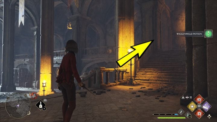 Go through the door and go up the stairs on the right - Hogwarts Legacy: North Hogwarts Region - Collection Chests - Hogwarts Legacy: Collection Chests - Hogwarts Legacy Guide