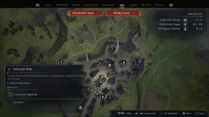 First, complete the Absconder Encounter side quest, which you are going to receive from an Aranshire trader named Adley - Hogwarts Legacy: South Hogwarts Region - Collection Chests - Hogwarts Legacy: Collection Chests - Hogwarts Legacy Guide