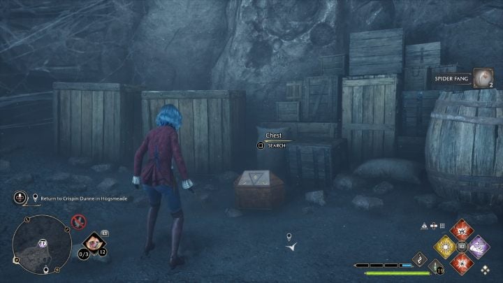 The chest is in the room where you are to have the last fight with the biggest spider - Hogwarts Legacy: South Hogwarts Region - Collection Chests - Hogwarts Legacy: Collection Chests - Hogwarts Legacy Guide